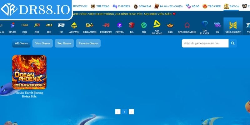 Bắn Cá YellowBat DR88 – Trải Nghiệm Siêu Phẩm Đỉnh Cao 1 Giới thiệu sảnh Bắn cá YellowBat DR88