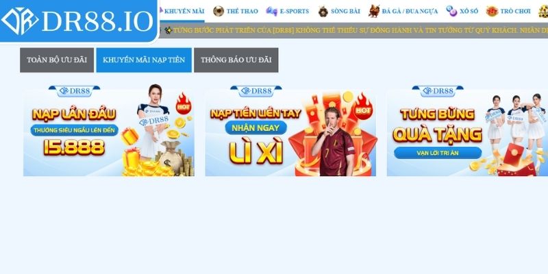 Khuyến mãi DR88 – Cơ hội Vàng Cho Người Chơi Trực Tuyến 1 Chào đón người chơi mới