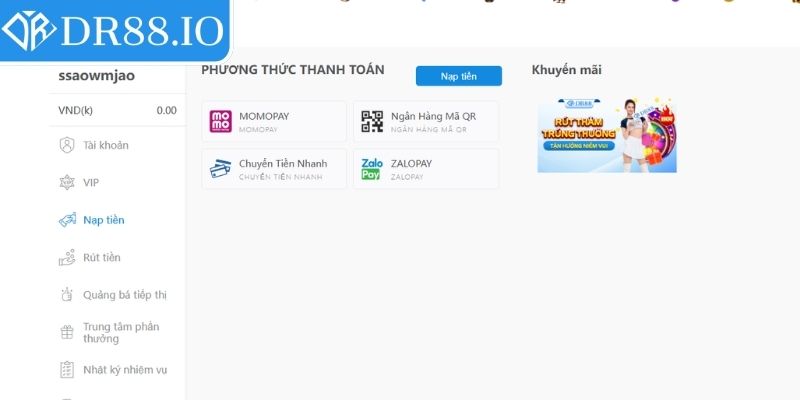 Nạp Tiền DR88 – Hướng Dẫn Giao Dịch An Toàn Xử Lý Siêu Tốc 1 Lý do bạn nên chọn nạp tiền DR88